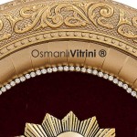 32 cm x 37 cm Oval Sarı Renk Osmanlı Tuğrası Çerçevesi