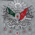 70 cm x 75 cm Beyaz Gümüş Renk Osmanlı Arması